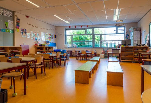 Empty classroom, before the lessons start.